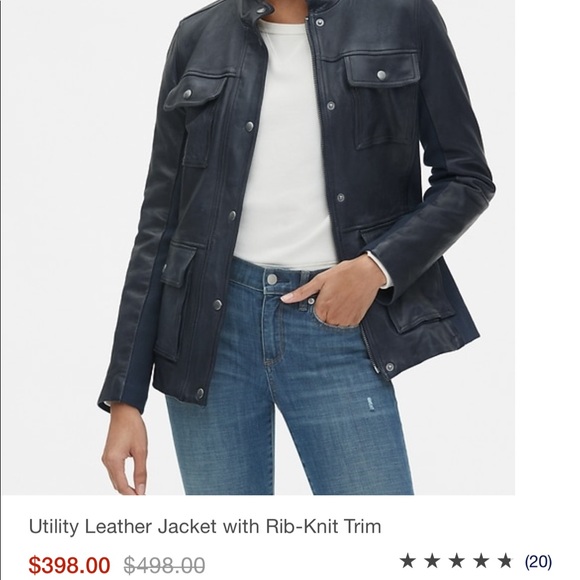 GAP Jackets & Blazers - Medium Genuine Ink Navy Leather Jacket